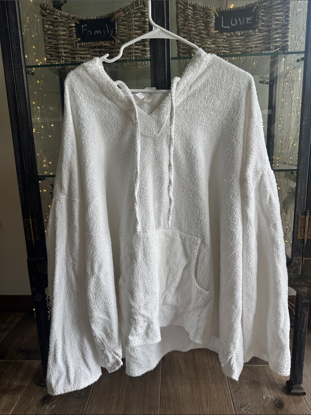 SKIMS White Terry-Knit Hooded Pullover